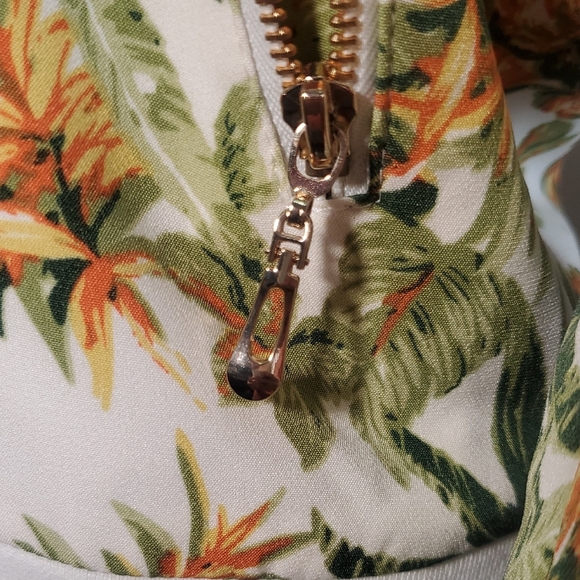 Attentif Paris Jacket Tropical Print Women's Bomber Jacket Size 38 - Picture 4 of 16